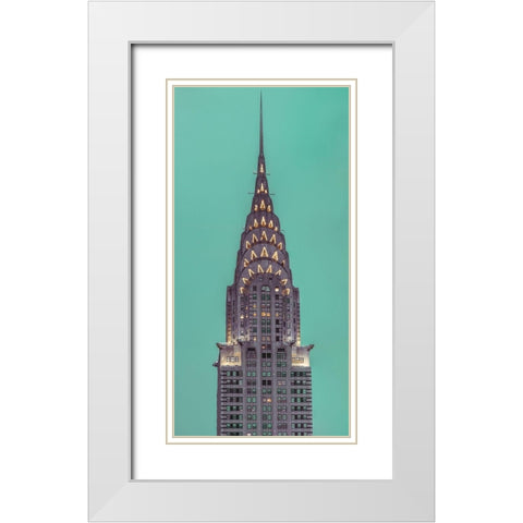 Chrysler Building in New York city White Modern Wood Framed Art Print with Double Matting by Frank, Assaf
