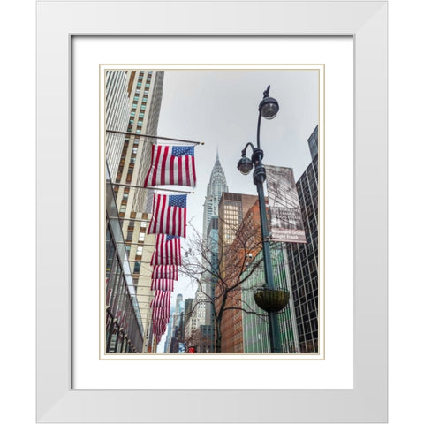 Chrysler Building in New York city White Modern Wood Framed Art Print with Double Matting by Frank, Assaf