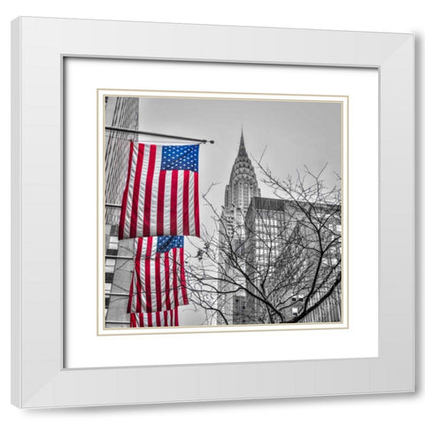 Chrysler Building in New York city White Modern Wood Framed Art Print with Double Matting by Frank, Assaf