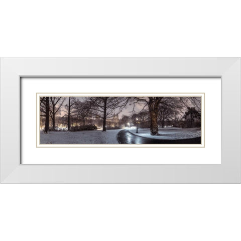 Central park with Manhattan skyline, New York White Modern Wood Framed Art Print with Double Matting by Frank, Assaf