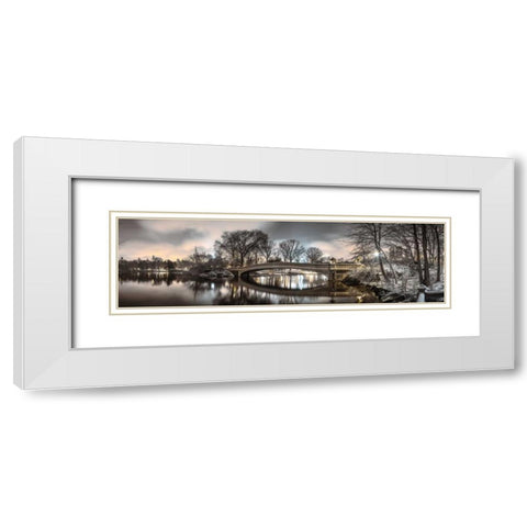 Central park with Manhattan skyline, New York White Modern Wood Framed Art Print with Double Matting by Frank, Assaf