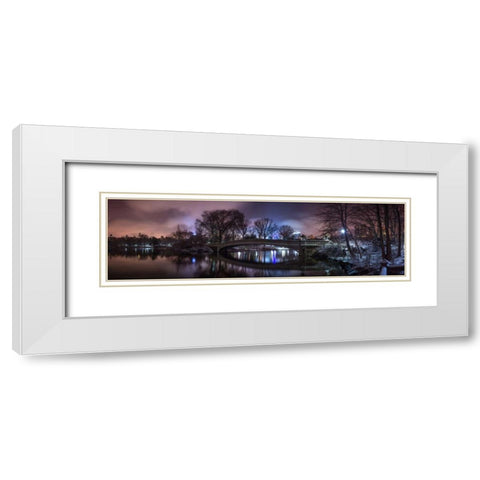 Central park with Manhattan skyline, New York White Modern Wood Framed Art Print with Double Matting by Frank, Assaf