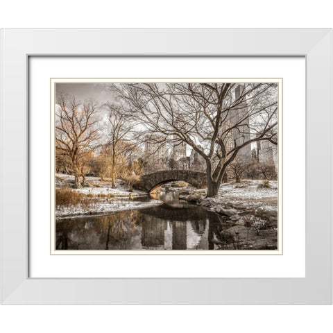 Central park in New York White Modern Wood Framed Art Print with Double Matting by Frank, Assaf