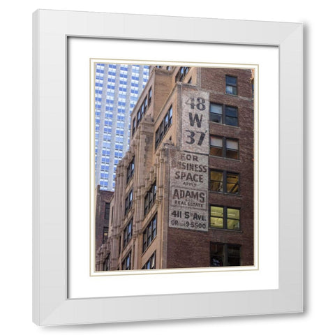 Lower Manhattan cityscape, New York White Modern Wood Framed Art Print with Double Matting by Frank, Assaf