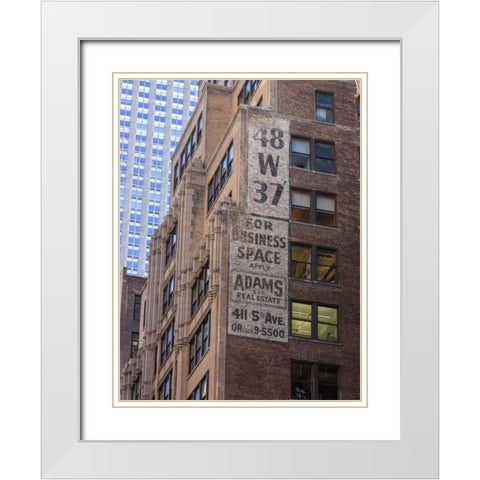 Lower Manhattan cityscape, New York White Modern Wood Framed Art Print with Double Matting by Frank, Assaf