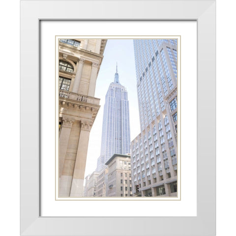 Lower Manhattan cityscape, New York White Modern Wood Framed Art Print with Double Matting by Frank, Assaf