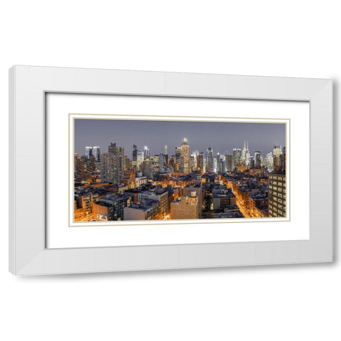 Lower Manhattan-New York White Modern Wood Framed Art Print with Double Matting by Frank, Assaf