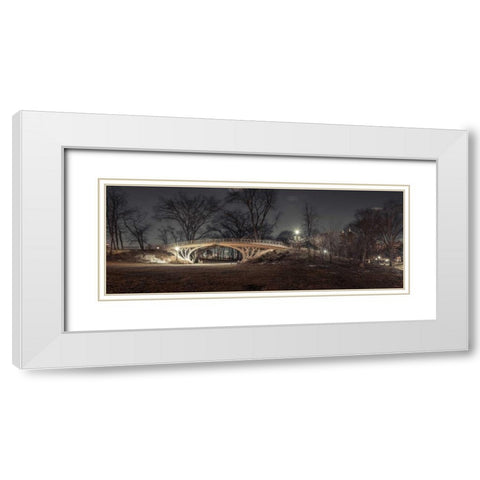 Central park in evening, New York White Modern Wood Framed Art Print with Double Matting by Frank, Assaf