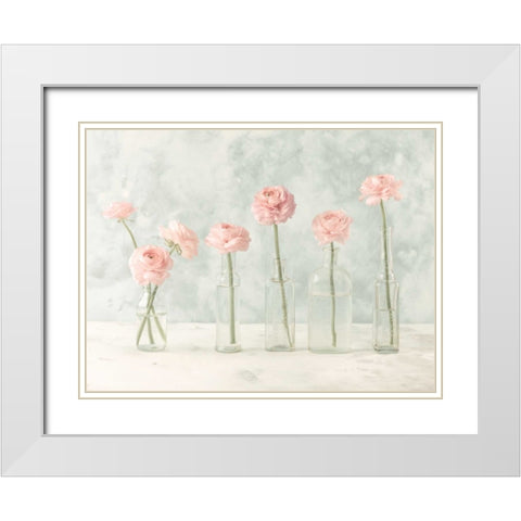 Tulips in glass bottles White Modern Wood Framed Art Print with Double Matting by Frank, Assaf