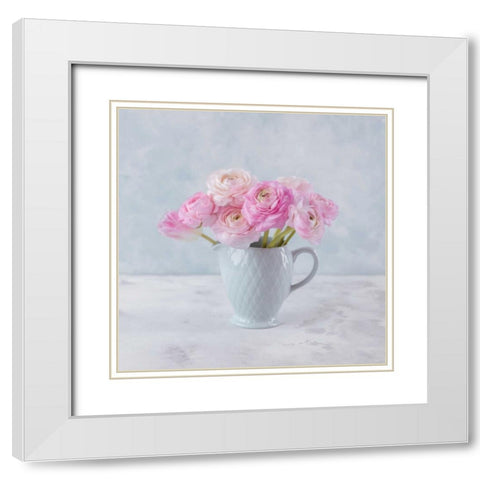 Tulips in glass bottles White Modern Wood Framed Art Print with Double Matting by Frank, Assaf