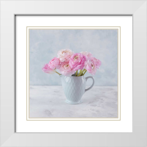 Tulips in glass bottles White Modern Wood Framed Art Print with Double Matting by Frank, Assaf