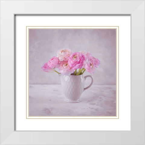 Fresh Tulips in glass bottle White Modern Wood Framed Art Print with Double Matting by Frank, Assaf