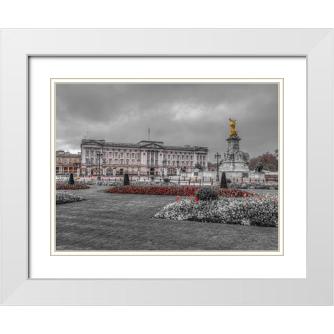 Buckingham Palace and St James Park, London White Modern Wood Framed Art Print with Double Matting by Frank, Assaf