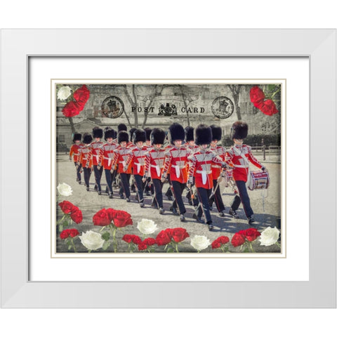 Changing the Guard, Buckingham Palace, London White Modern Wood Framed Art Print with Double Matting by Frank, Assaf