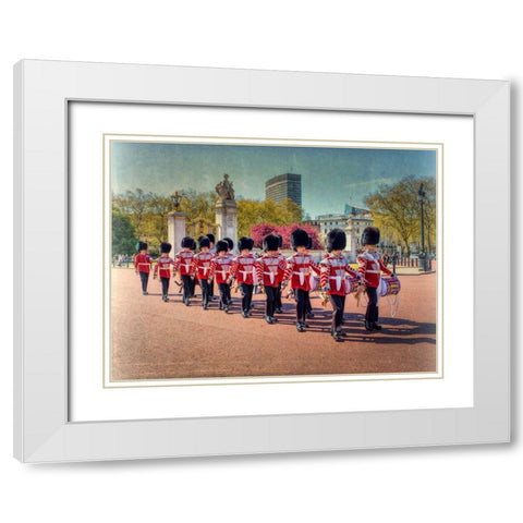 Changing the Guard, Buckingham Palace, London White Modern Wood Framed Art Print with Double Matting by Frank, Assaf
