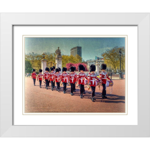 Changing the Guard, Buckingham Palace, London White Modern Wood Framed Art Print with Double Matting by Frank, Assaf