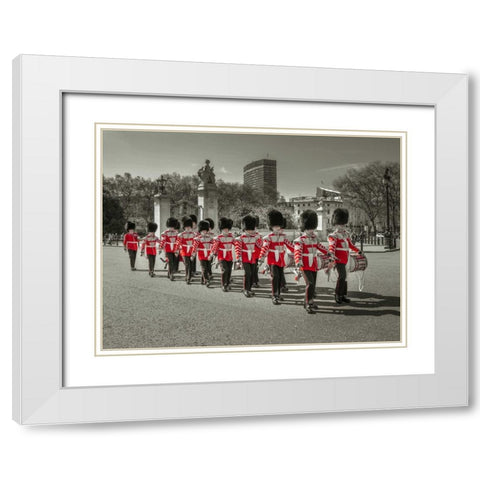 Changing the Guard, Buckingham Palace, London White Modern Wood Framed Art Print with Double Matting by Frank, Assaf