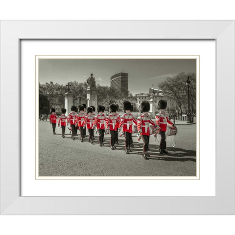 Changing the Guard, Buckingham Palace, London White Modern Wood Framed Art Print with Double Matting by Frank, Assaf