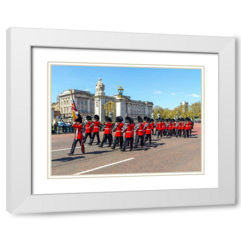 Changing the Guard, Buckingham Palace, London White Modern Wood Framed Art Print with Double Matting by Frank, Assaf