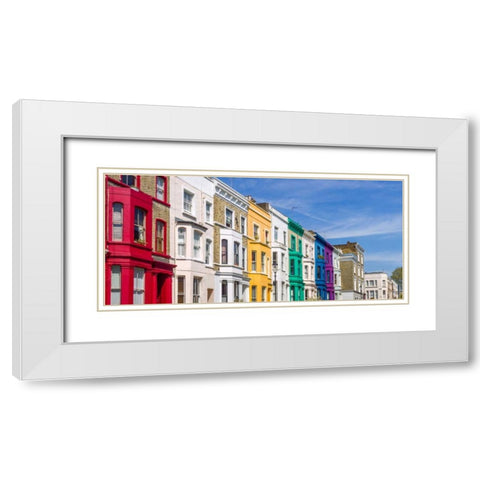 Colorful buildings on Portobello Road, London White Modern Wood Framed Art Print with Double Matting by Frank, Assaf
