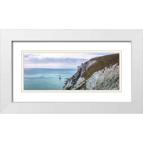 Beachy Head and Lighthouse, Eastbourne, England, UK White Modern Wood Framed Art Print with Double Matting by Frank, Assaf