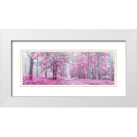 Pathway through Autumn forest White Modern Wood Framed Art Print with Double Matting by Frank, Assaf