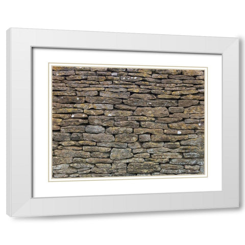 Stone wall background White Modern Wood Framed Art Print with Double Matting by Frank, Assaf