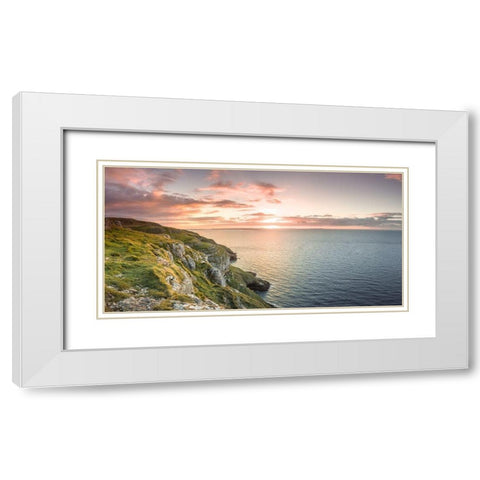 Sunset-Great Orme-North Wales White Modern Wood Framed Art Print with Double Matting by Frank, Assaf