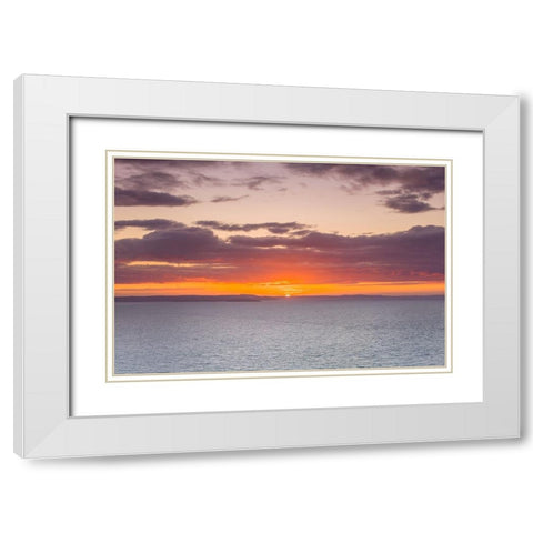 Beautiful sunset, Great Orme, North Wales White Modern Wood Framed Art Print with Double Matting by Frank, Assaf