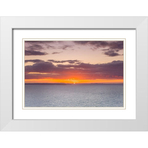 Beautiful sunset, Great Orme, North Wales White Modern Wood Framed Art Print with Double Matting by Frank, Assaf