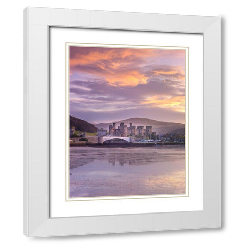Conwy castle-North Wales coast White Modern Wood Framed Art Print with Double Matting by Frank, Assaf