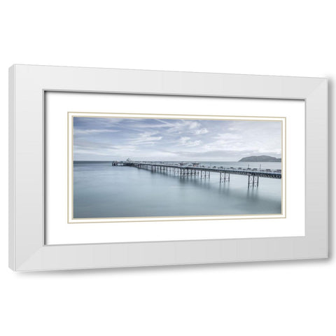 Llandudno Pier-North Wales White Modern Wood Framed Art Print with Double Matting by Frank, Assaf