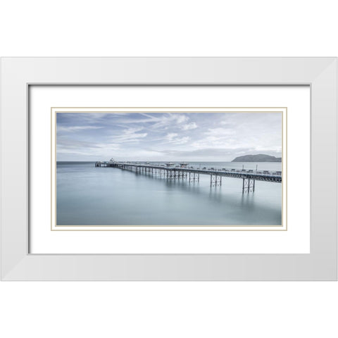 Llandudno Pier-North Wales White Modern Wood Framed Art Print with Double Matting by Frank, Assaf