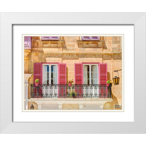 Traditional Maltese house in Mdina-Malta White Modern Wood Framed Art Print with Double Matting by Frank, Assaf