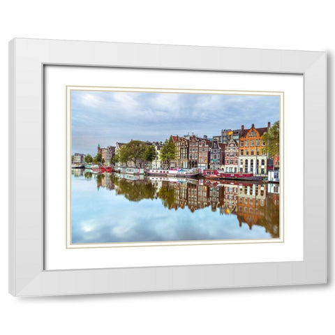 Amsterdam-reflections White Modern Wood Framed Art Print with Double Matting by Frank, Assaf