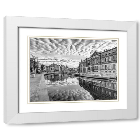 Amsterdam-reflections White Modern Wood Framed Art Print with Double Matting by Frank, Assaf