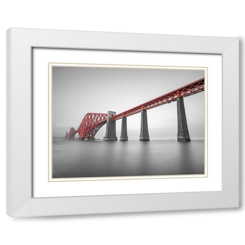 Forth Rail Bridge, Scotland White Modern Wood Framed Art Print with Double Matting by Frank, Assaf