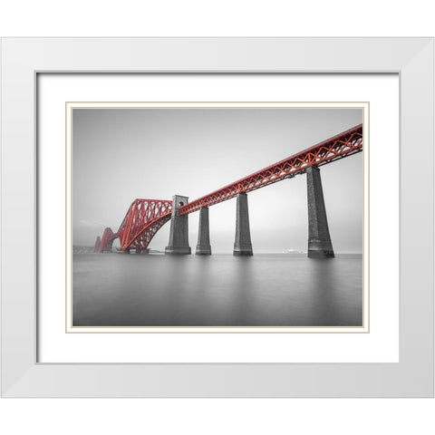 Forth Rail Bridge, Scotland White Modern Wood Framed Art Print with Double Matting by Frank, Assaf