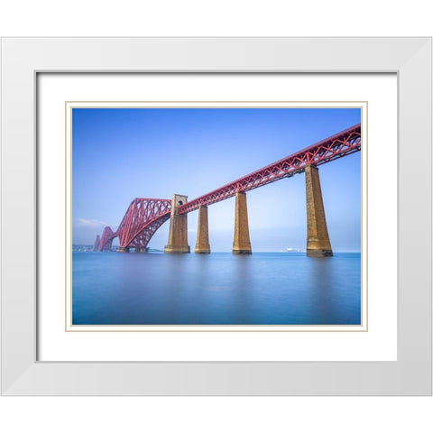 Forth Rail Bridge, Scotland White Modern Wood Framed Art Print with Double Matting by Frank, Assaf