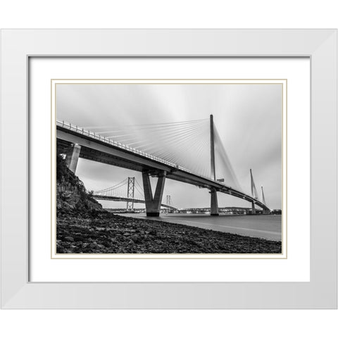 Queensferry Crossing, Scotland, FTBR-1811 White Modern Wood Framed Art Print with Double Matting by Frank, Assaf
