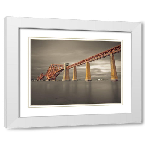 Forth Rail Bridge, Scotland, FTBR-1923 White Modern Wood Framed Art Print with Double Matting by Frank, Assaf