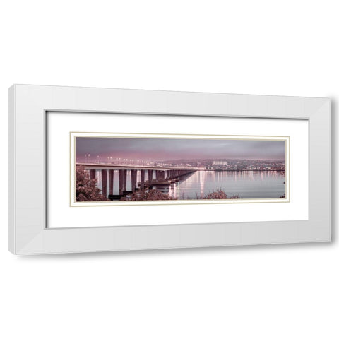 Tay Road Bridge over river Tay, Dundee, Scotland,FTBR 1858 White Modern Wood Framed Art Print with Double Matting by Frank, Assaf