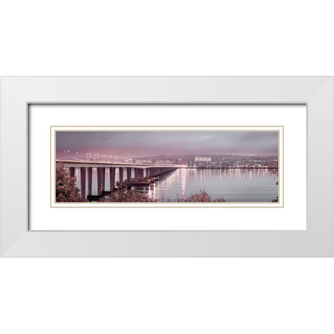 Tay Road Bridge over river Tay, Dundee, Scotland,FTBR 1858 White Modern Wood Framed Art Print with Double Matting by Frank, Assaf