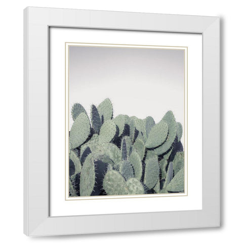 Cacti White Modern Wood Framed Art Print with Double Matting by Frank, Assaf