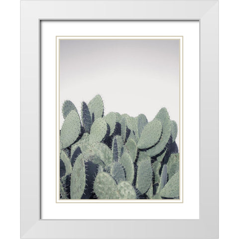 Cacti White Modern Wood Framed Art Print with Double Matting by Frank, Assaf