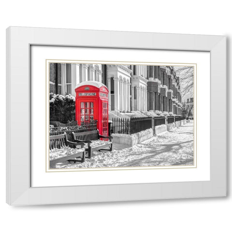 Maida Vale in snow-London White Modern Wood Framed Art Print with Double Matting by Frank, Assaf