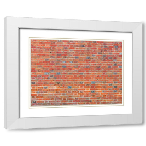 Brick wall White Modern Wood Framed Art Print with Double Matting by Frank, Assaf