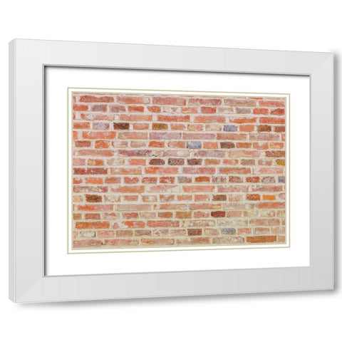 Brick Wall White Modern Wood Framed Art Print with Double Matting by Frank, Assaf