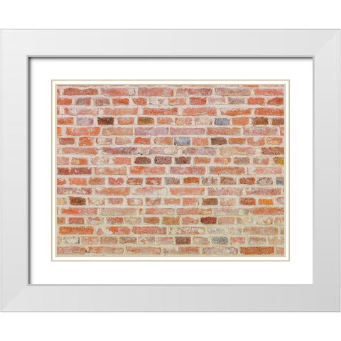 Brick Wall White Modern Wood Framed Art Print with Double Matting by Frank, Assaf