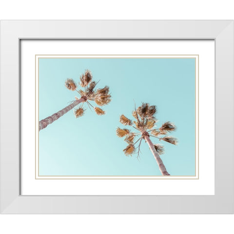 Palm trees White Modern Wood Framed Art Print with Double Matting by Frank, Assaf